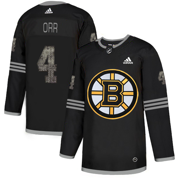 Adidas Bruins #4 Bobby Orr Black Authentic Classic Stitched NHL Jersey