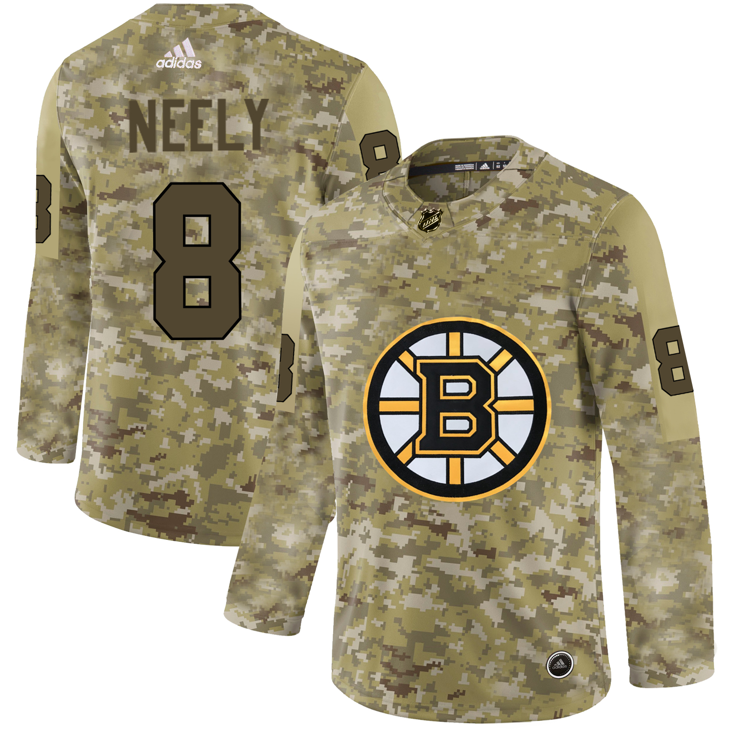 Adidas Bruins #8 Cam Neely Camo Authentic Stitched NHL Jersey