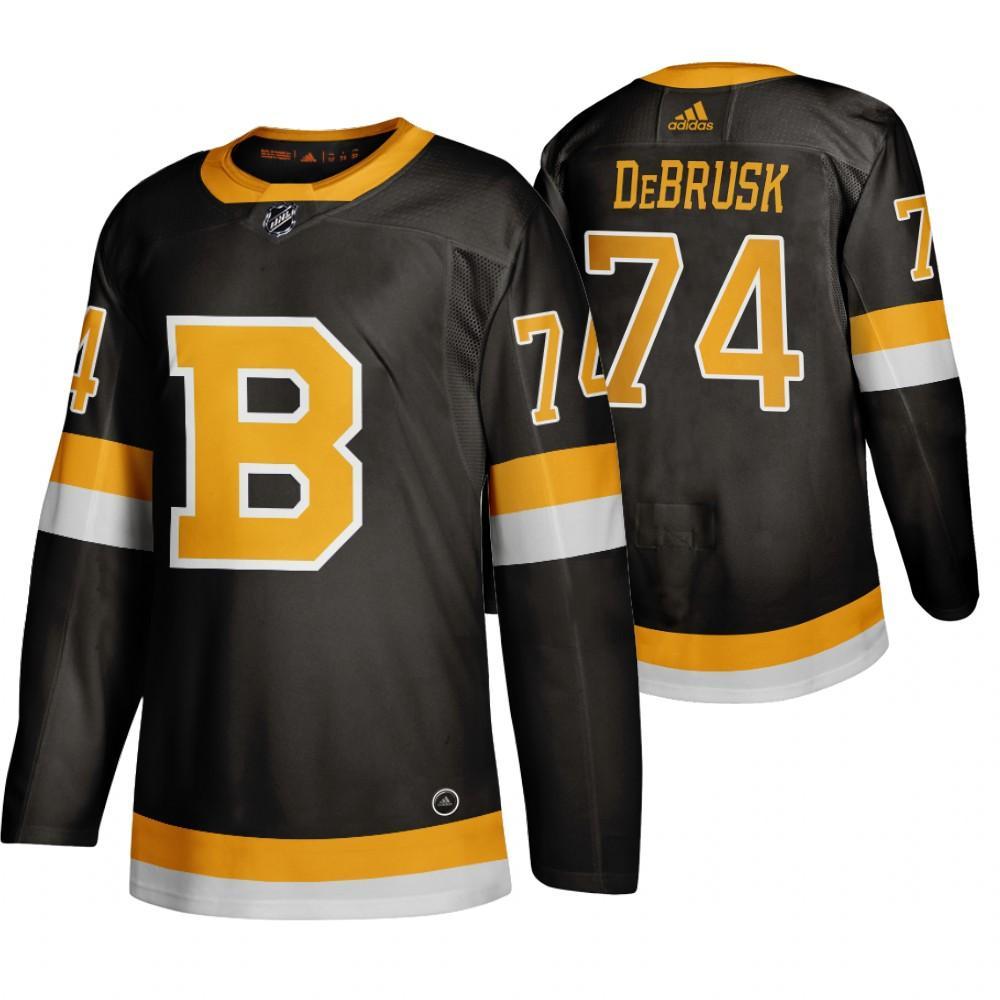 Adidas Boston Bruins #74 Jake DeBrusk Black 2019-20 Authentic Third Stitched NHL Jersey