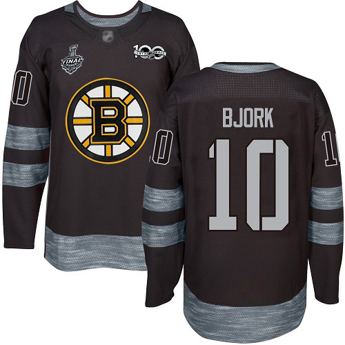 Adidas Bruins #10 Anders Bjork Black 1917-2017 100th Anniversary Stanley Cup Final Bound Stitched NHL Jersey
