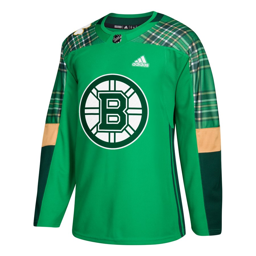 Adidas Bruins Blank adidas Green St. Patrick's Day Authentic Practice Stitched NHL Jersey