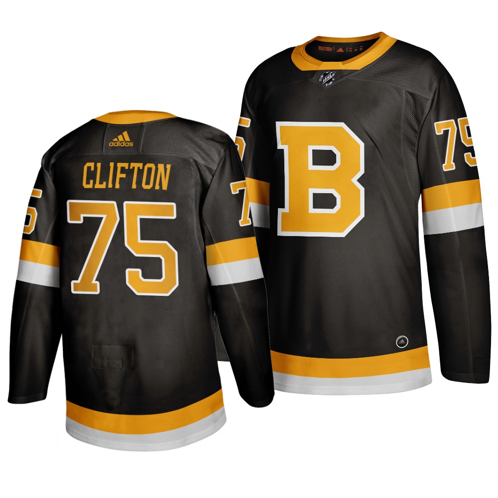 Adidas Boston Bruins #75 Connor Clifton Black 2019-20 Authentic Third Stitched NHL Jersey