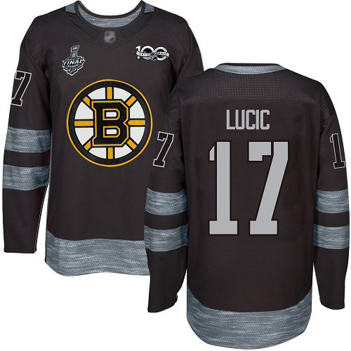 Adidas Bruins #17 Milan Lucic Black 1917-2017 100th Anniversary Stanley Cup Final Bound Stitched NHL Jersey