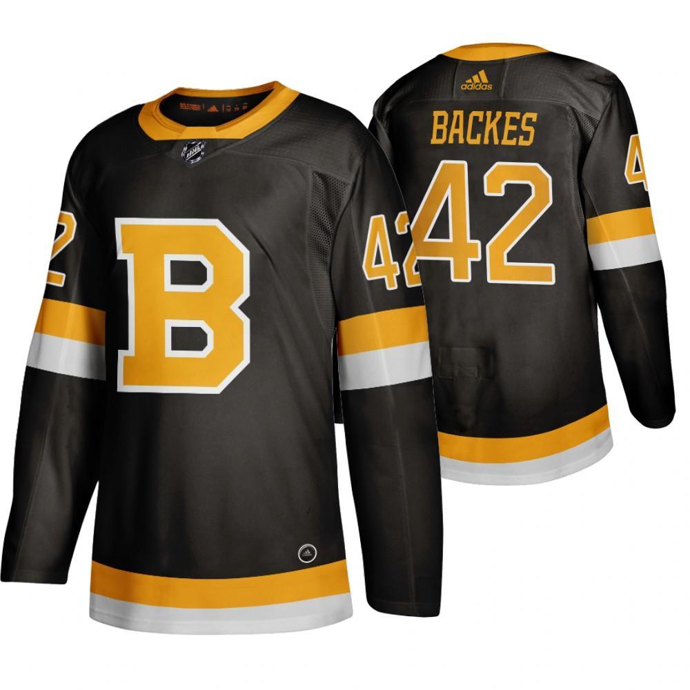 Adidas Boston Bruins #42 David Backes Black 2019-20 Authentic Third Stitched NHL Jersey