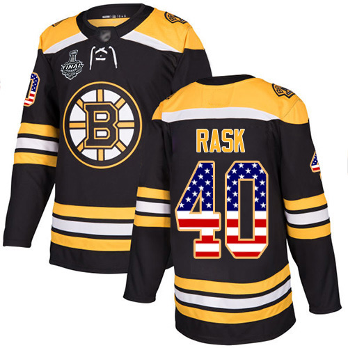 Adidas Bruins #40 Tuukka Rask Black Home Authentic USA Flag Stanley Cup Final Bound Stitched NHL Jersey