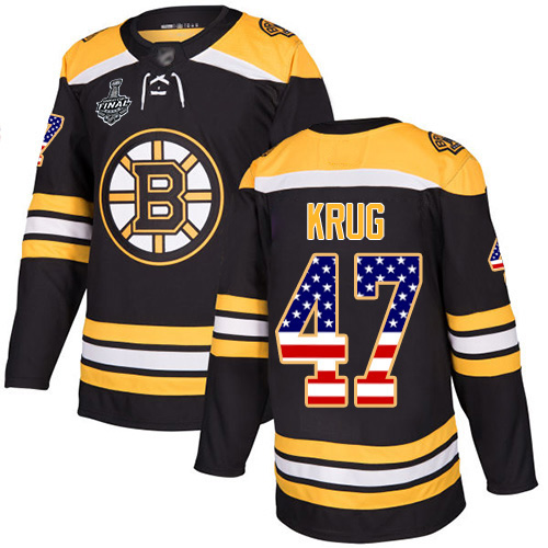 Adidas Bruins #47 Torey Krug Black Home Authentic USA Flag Stanley Cup Final Bound Stitched NHL Jersey