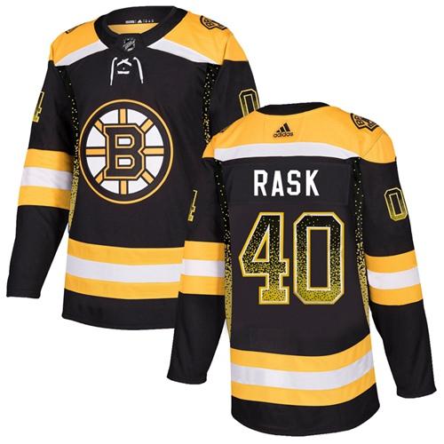 Adidas Bruins #40 Tuukka Rask Black Home Authentic Drift Fashion Stitched NHL Jersey