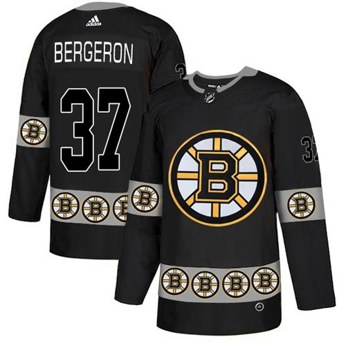 Adidas Bruins #37 Patrice Bergeron Black Authentic Team Logo Fashion Stitched NHL Jersey