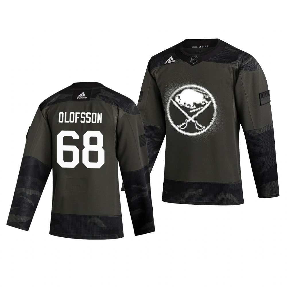 Buffalo Sabres #68 Victor Olofsson Adidas 2019 Veterans Day Men's Authentic Practice NHL Jersey Camo