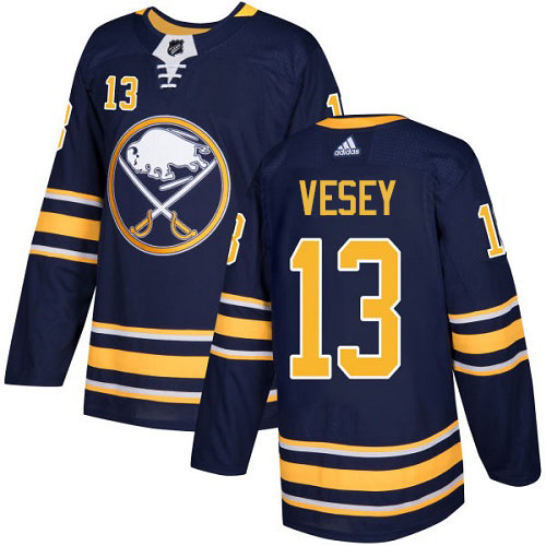Adidas Sabres #13 Jimmy Vesey Navy Blue Home Authentic Stitched NHL Jersey