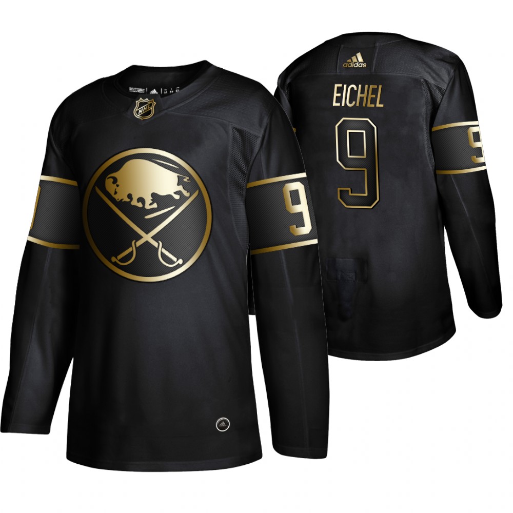 Adidas Sabres #9 Jack Eichel Men's 2019 Black Golden Edition Authentic Stitched NHL Jersey