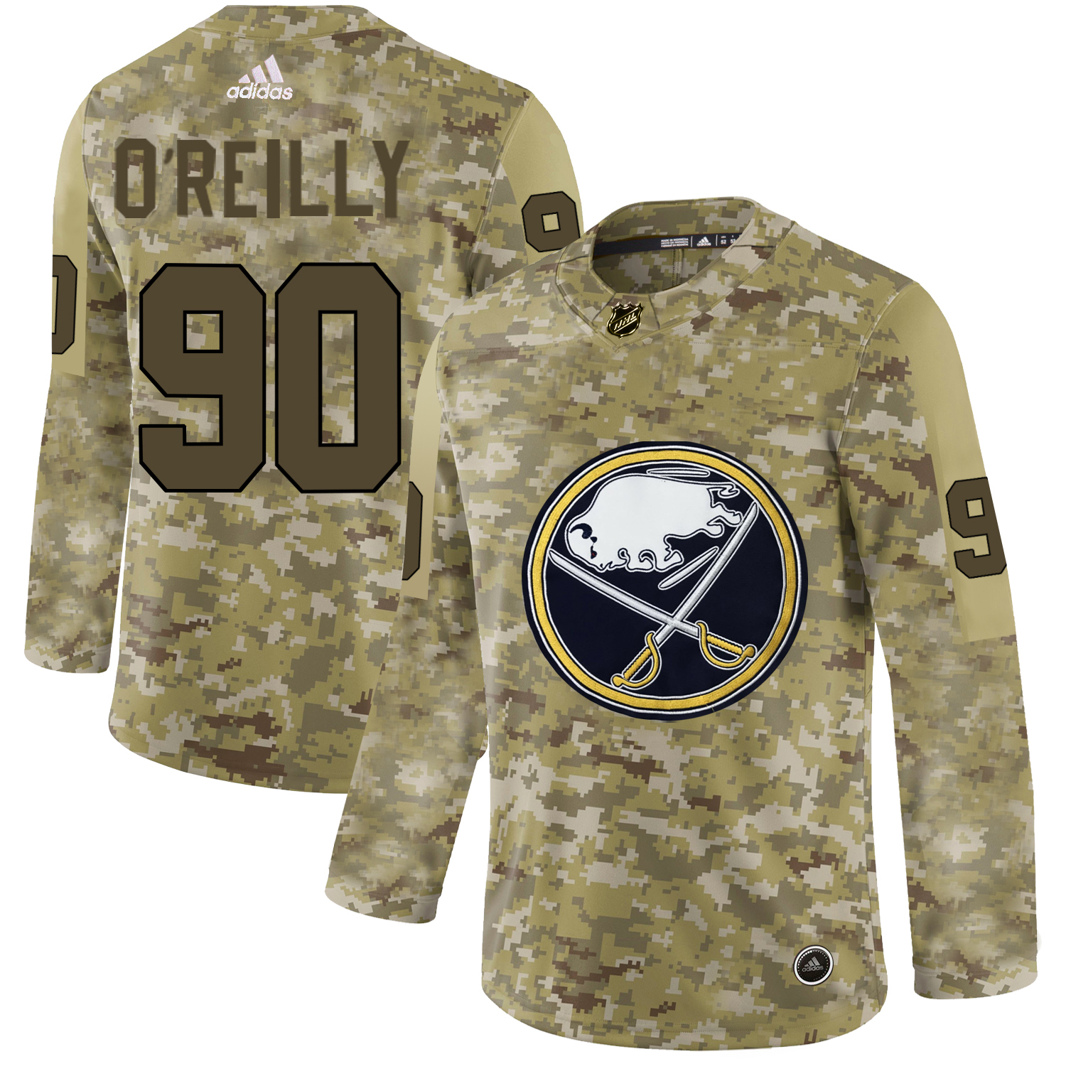 Adidas Sabres #90 Ryan O'Reilly Camo Authentic Stitched NHL Jersey