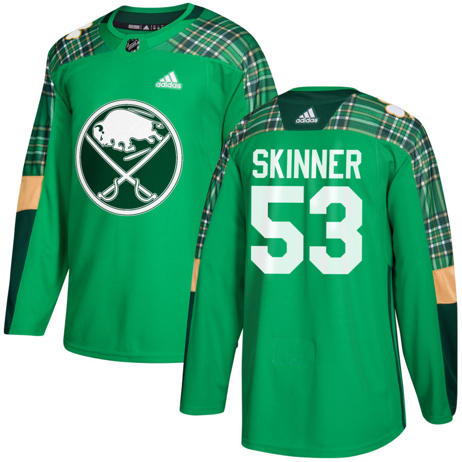 Adidas Sabres #53 Jeff Skinner adidas Green St. Patrick's Day Authentic Practice Stitched NHL Jersey