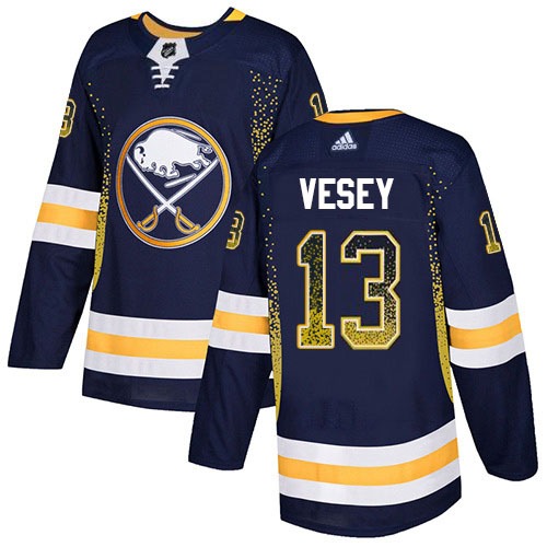 Adidas Sabres #13 Jimmy Vesey Navy Blue Home Authentic Drift Fashion Stitched NHL Jersey