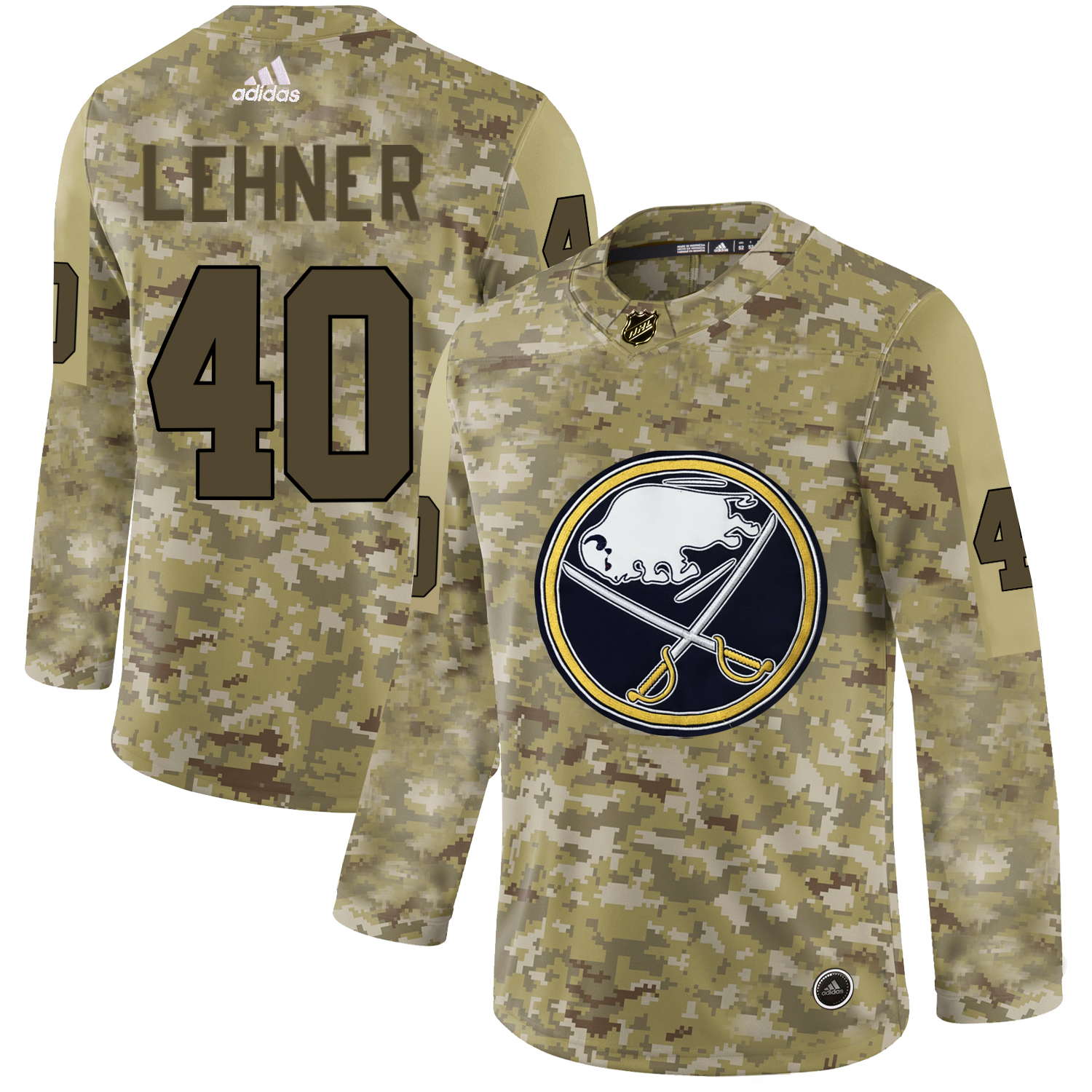 Adidas Sabres #40 Robin Lehner Camo Authentic Stitched NHL Jersey