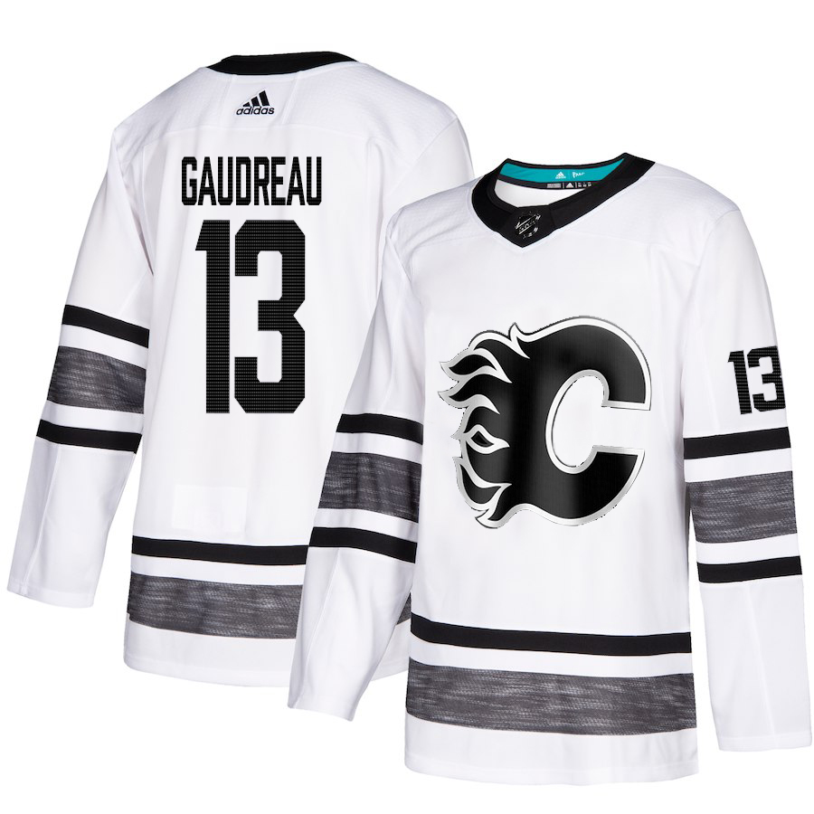 Adidas Flames #13 Johnny Gaudreau White Authentic 2019 All-Star Stitched NHL Jersey