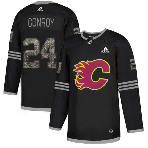 Adidas Flames #24 Craig Conroy Black Authentic Classic Stitched NHL Jersey