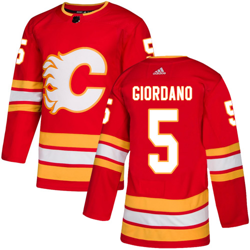 Adidas Flames #5 Mark Giordano Red Alternate Authentic Stitched NHL Jersey