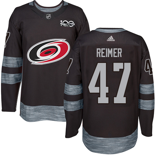 Adidas Hurricanes #47 James Reimer Black 1917-2017 100th Anniversary Stitched NHL Jersey