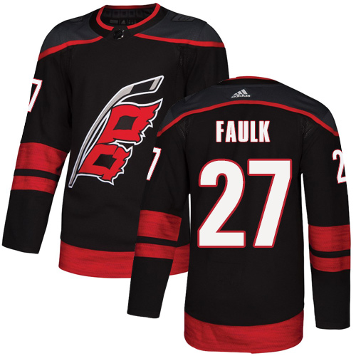 Adidas Hurricanes #27 Justin Faulk Black Alternate Authentic Stitched NHL Jersey