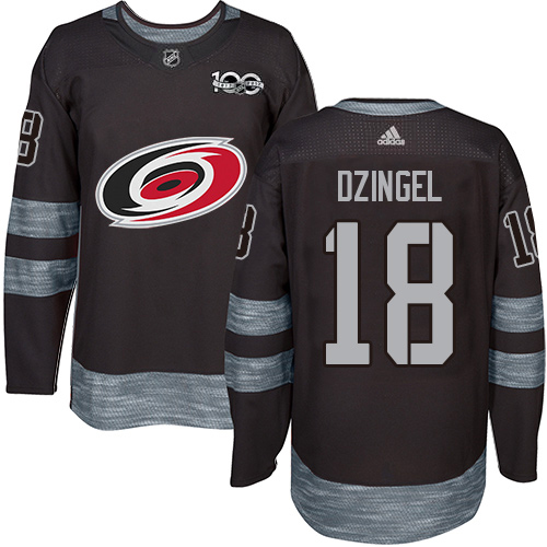 Adidas Hurricanes #18 Ryan Dzingel Black 1917-2017 100th Anniversary Stitched NHL Jersey