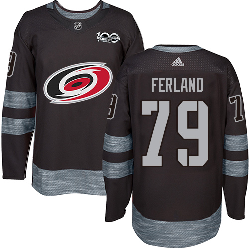 Adidas Hurricanes #79 Michael Ferland Black 1917-2017 100th Anniversary Stitched NHL Jersey