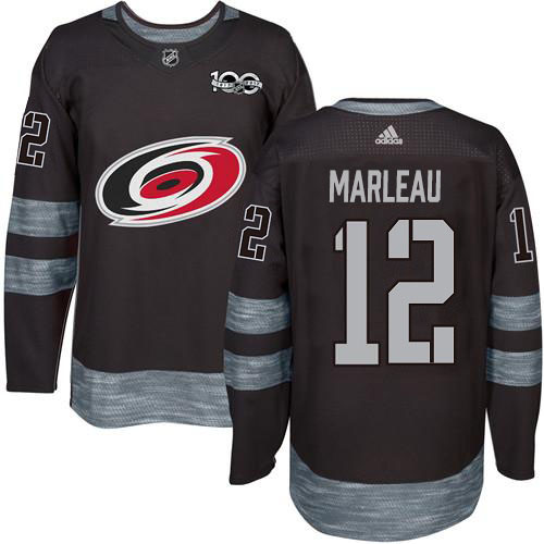 Adidas Hurricanes #12 Patrick Marleau Black 1917-2017 100th Anniversary Stitched NHL Jersey