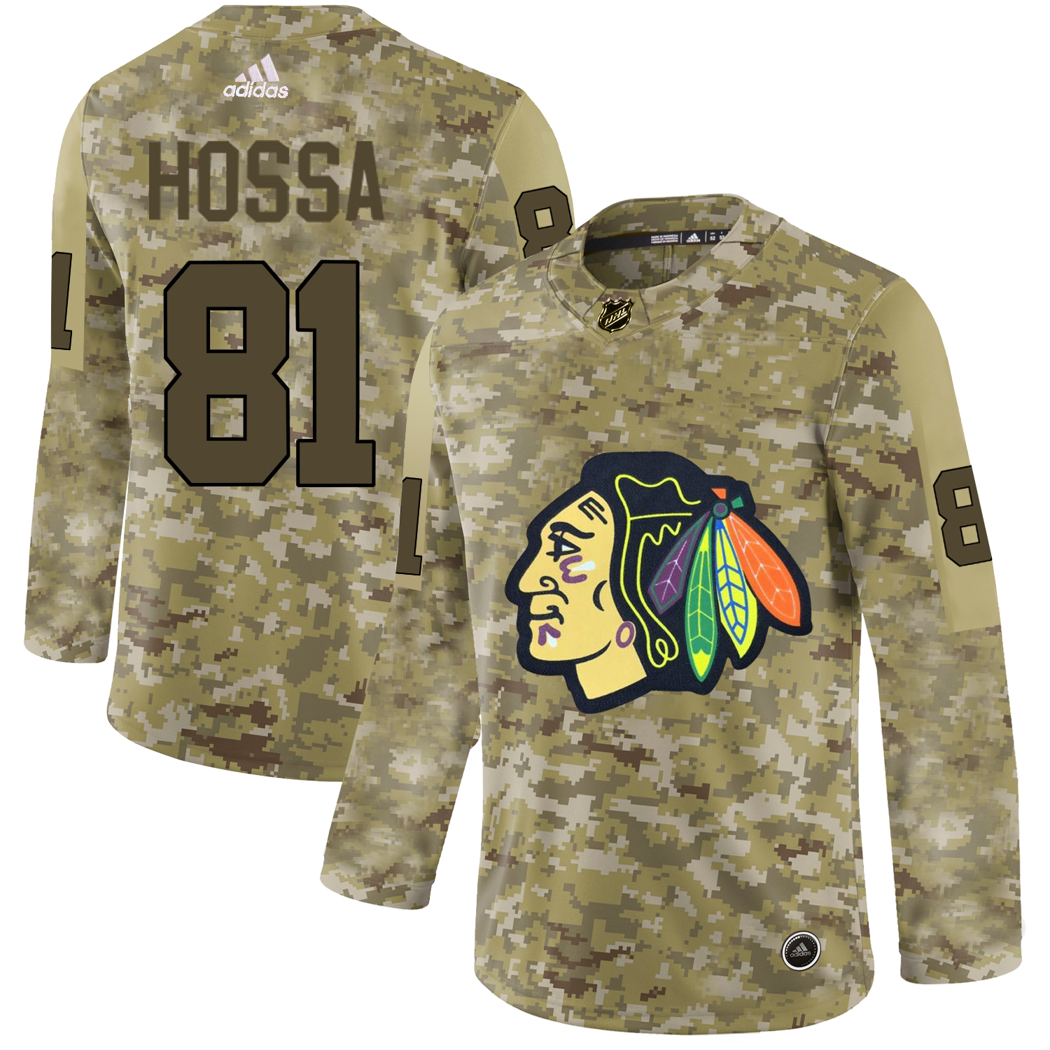 Adidas Blackhawks #81 Marian Hossa Camo Authentic Stitched NHL Jersey