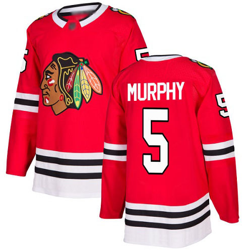 Adidas Blackhawks #5 Connor Murphy Red Home Authentic Stitched NHL Jersey