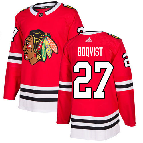 Adidas Blackhawks #27 Adam Boqvist Red Home Authentic Stitched NHL Jersey