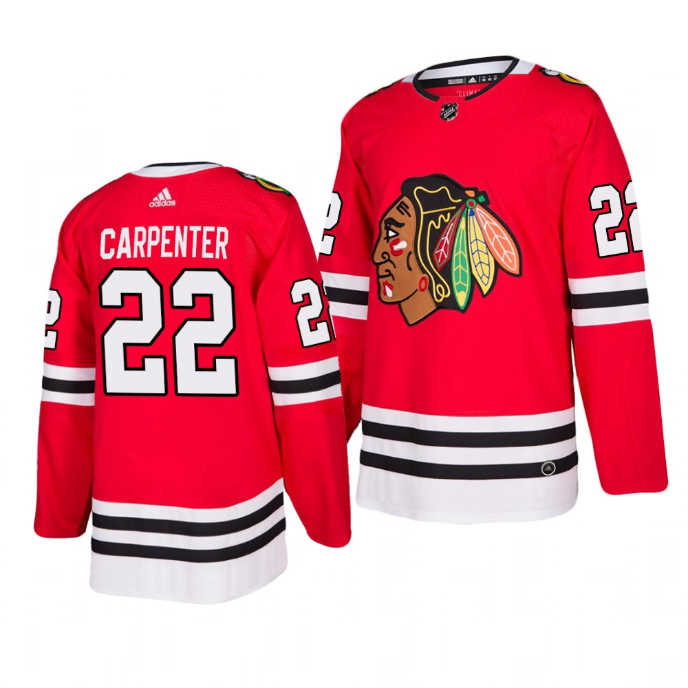 Chicago Blackhawks #22 Ryan Carpenter 2019-20 Adidas Authentic Home Red Stitched NHL Jersey