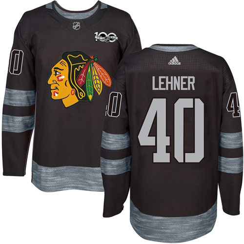 Adidas Blackhawks #40 Robin Lehner Black 1917-2017 100th Anniversary Stitched NHL Jersey