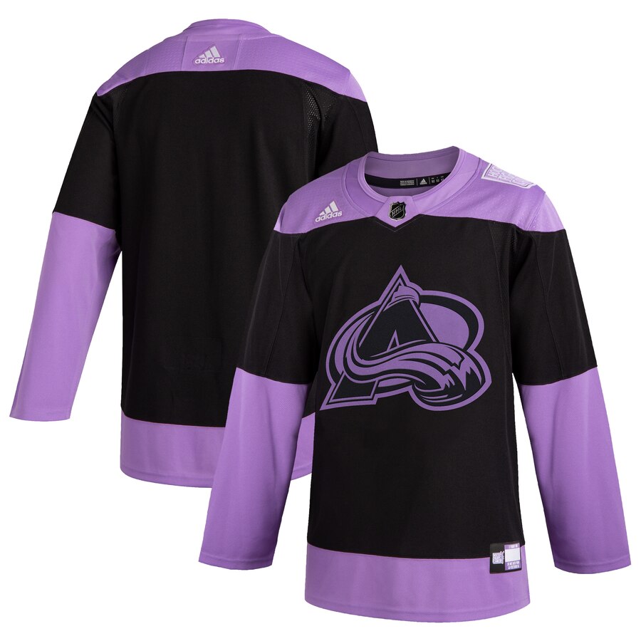 Colorado Avalanche Adidas Hockey Fights Cancer Practice Jersey Black