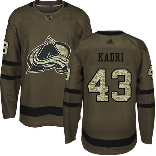 Adidas Avalanche #43 Nazem Kadri Green Salute to Service Stitched NHL Jersey