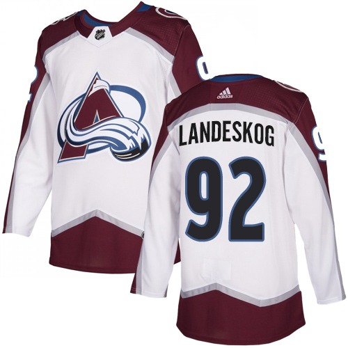 Adidas Avalanche #92 Gabriel Landeskog White Road Authentic Stitched NHL Jersey