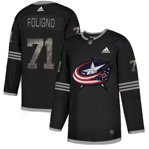 Adidas Blue Jackets #71 Nick Foligno Black Authentic Classic Stitched NHL Jersey