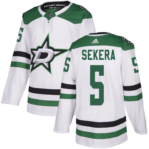Adidas Stars #5 Andrej Sekera White Road Authentic Stitched NHL Jersey