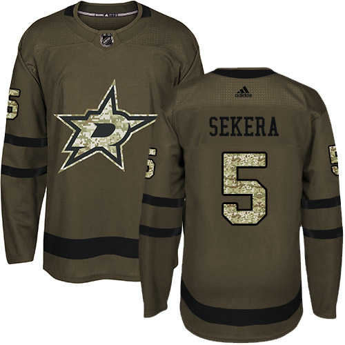 Adidas Stars #5 Andrej Sekera Green Salute to Service Stitched NHL Jersey
