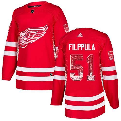 Adidas Red Wings #51 Valtteri Filppula Red Home Authentic Drift Fashion Stitched NHL Jersey