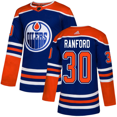 Adidas Oilers #30 Bill Ranford Royal Blue Alternate Authentic Stitched NHL Jersey