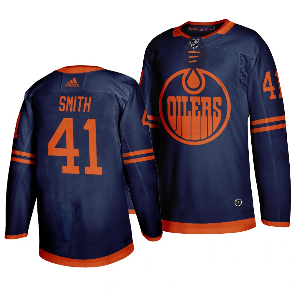 Edmonton Oilers #41 Mike Smith Blue 2019-20 Third Alternate Jersey