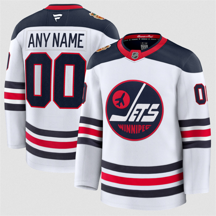 Men's Winnipeg Jets Custom White 2026 Home Stitched Hockey Jersey