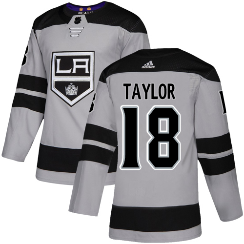 Adidas Kings #18 Dave Taylor Gray Alternate Authentic Stitched NHL Jersey