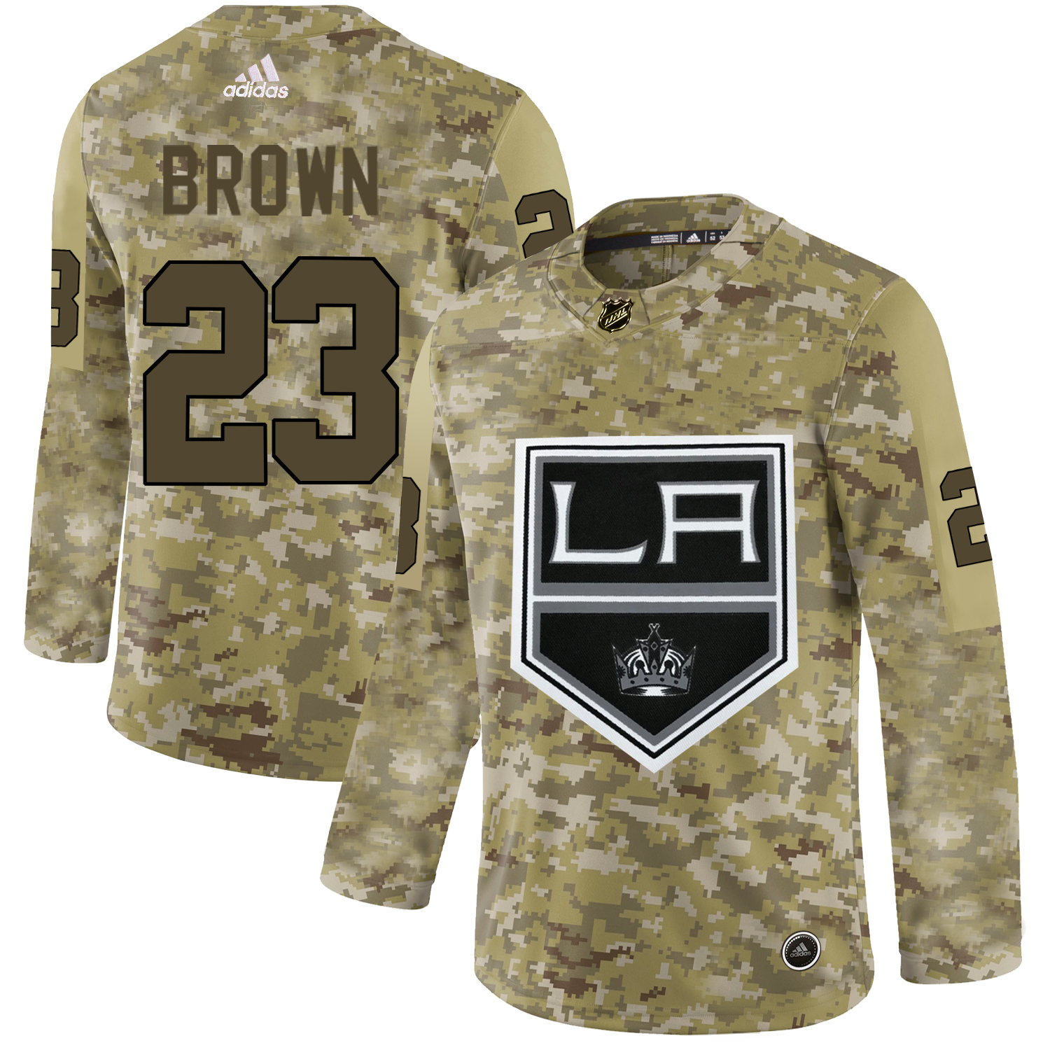 Adidas Kings #23 Dustin Brown Camo Authentic Stitched NHL Jersey
