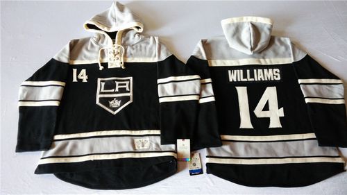 Kings #14 Justin Williams Black Sawyer Hooded Sweatshirt Stitched NHL Jersey