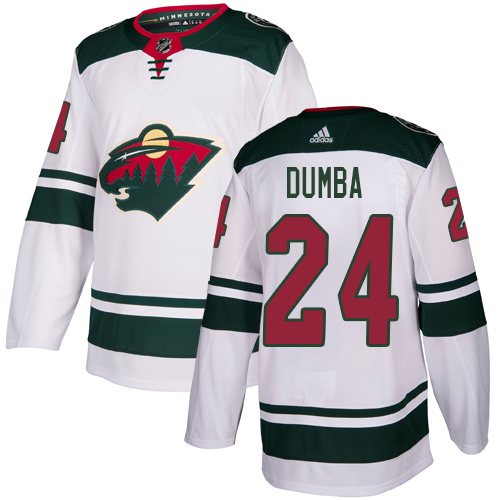 Adidas Wild #24 Matt Dumba White Road Authentic Stitched NHL Jersey