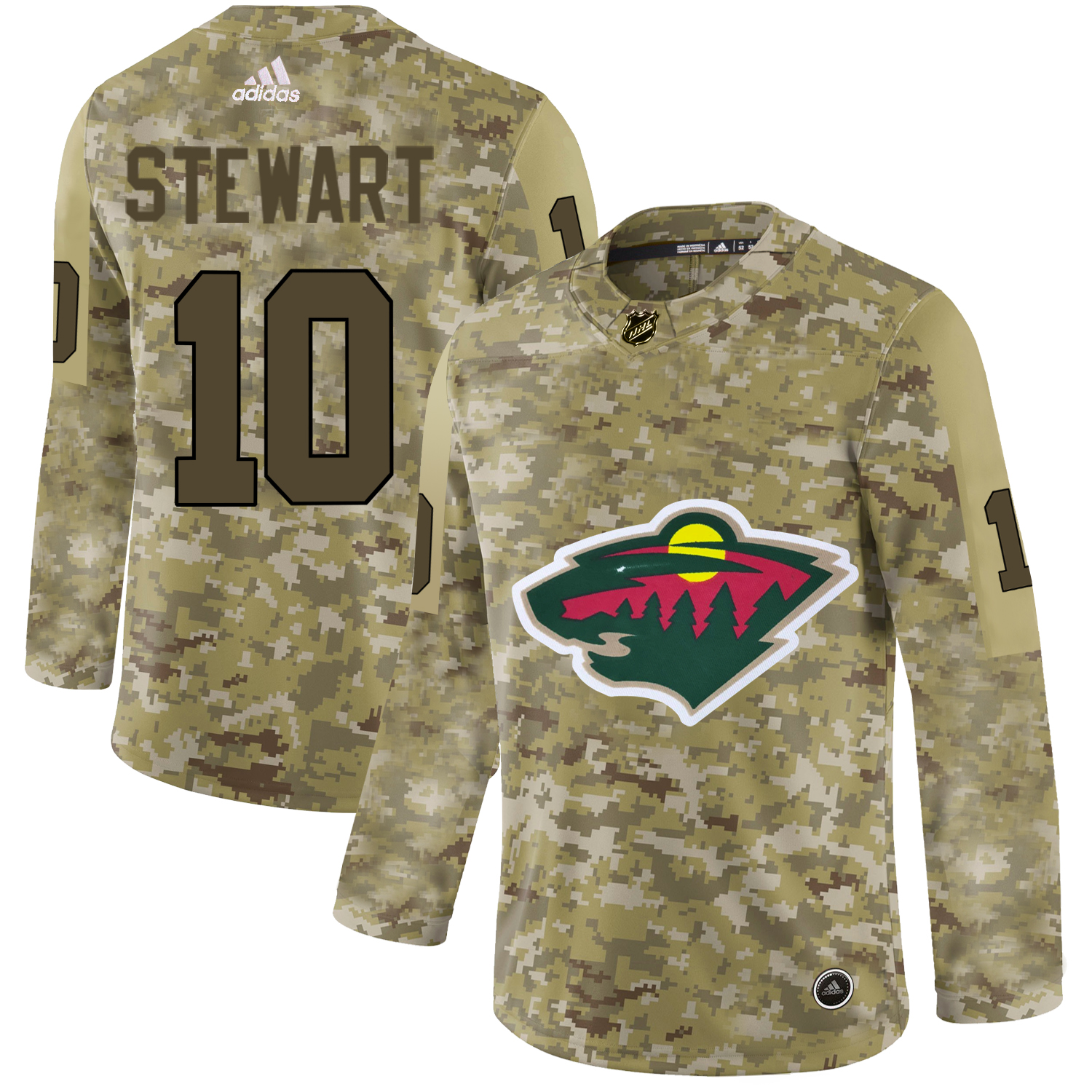 Adidas Wild #10 Cam Stewart Camo Authentic Stitched NHL Jersey