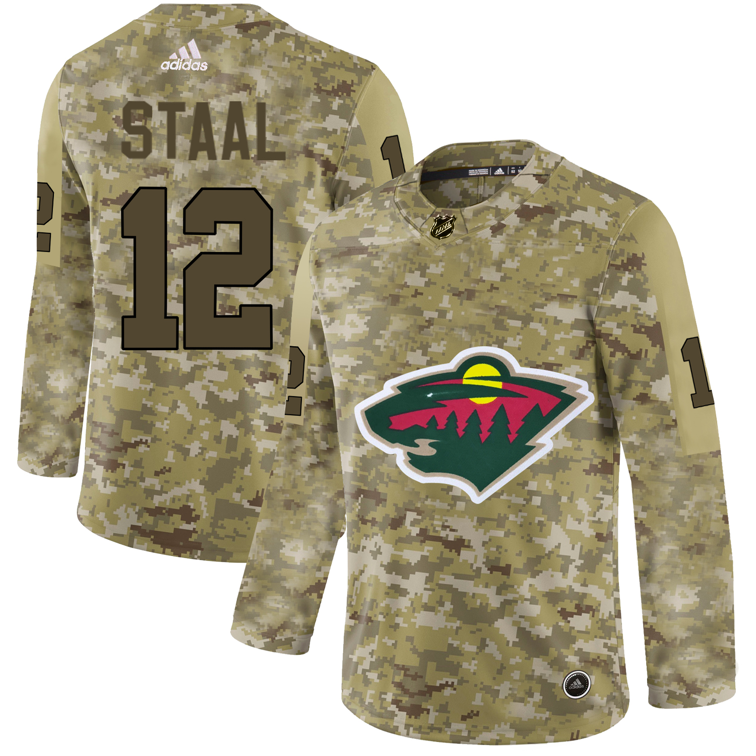 Adidas Wild #12 Eric Staal Camo Authentic Stitched NHL Jersey