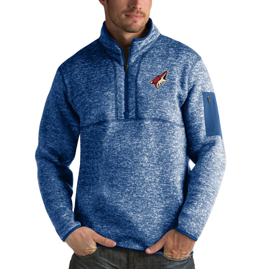 Arizona Coyotes Antigua Fortune Quarter-Zip Pullover Jacket Blue