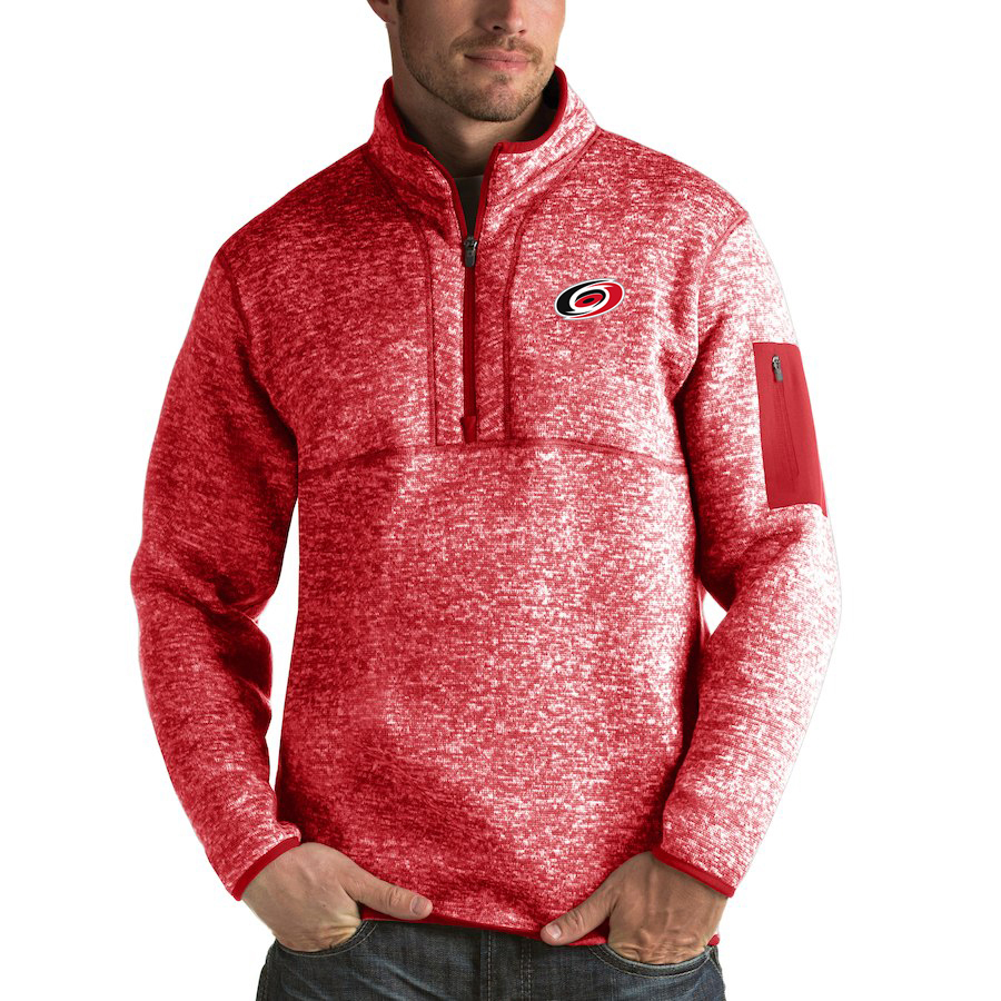Carolina Hurricanes Antigua Fortune Quarter-Zip Pullover Jacket Red Carolina Hurricanes Antigua Fortune Quarter-Zip Pullover Jacket Red